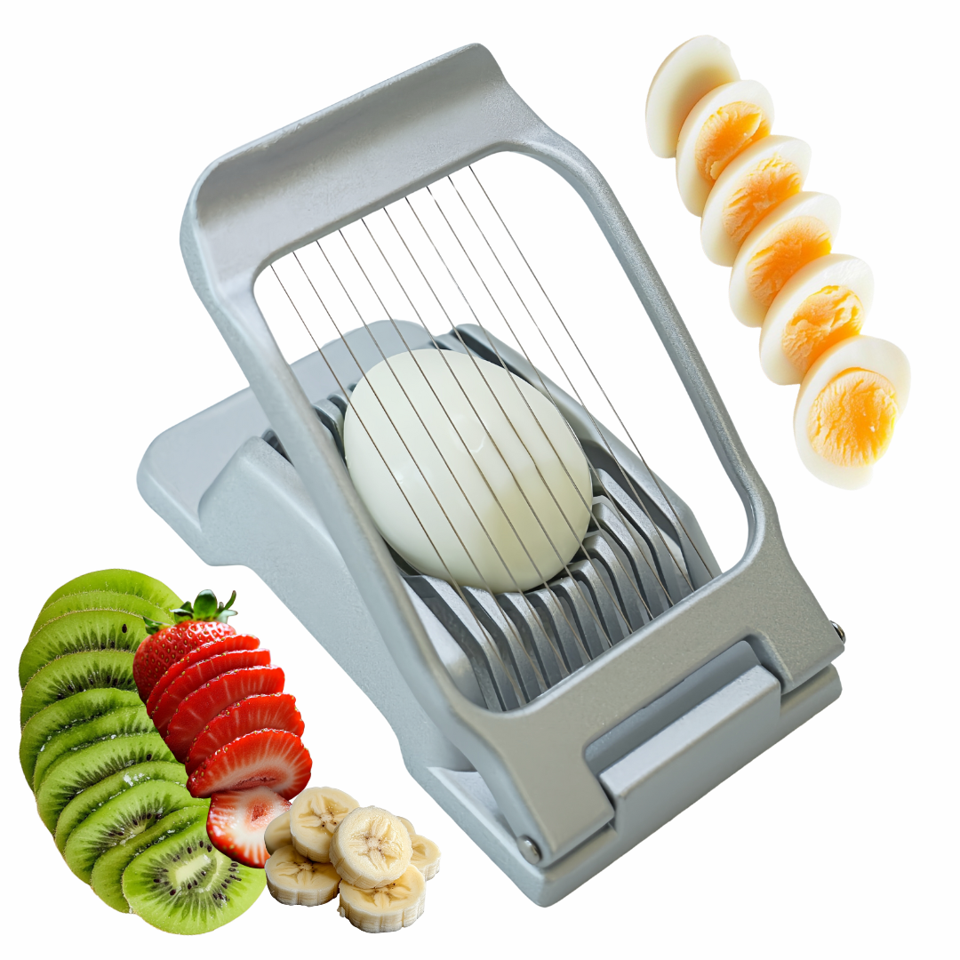 Egg Slicer, Stainless Steel Wires Dishwasher Safe Aluminum Alloy Heavy Duty Multipurpose Cutter For Hard Boiled Eggs or Strawberry,