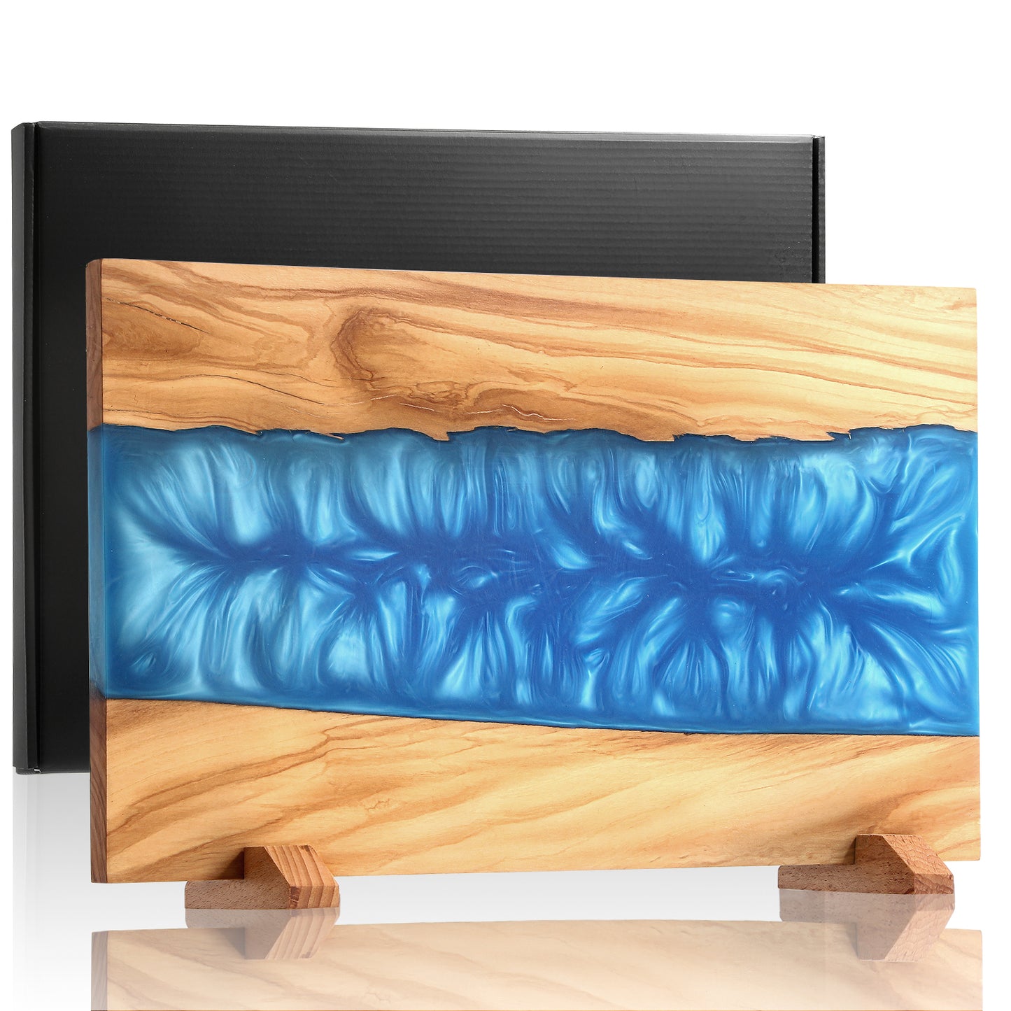 Epoxy Resin Magnetic Knife Holder, Knife Block without Knives, Decorative Kitchen Knife Block, Wooden Knife Block