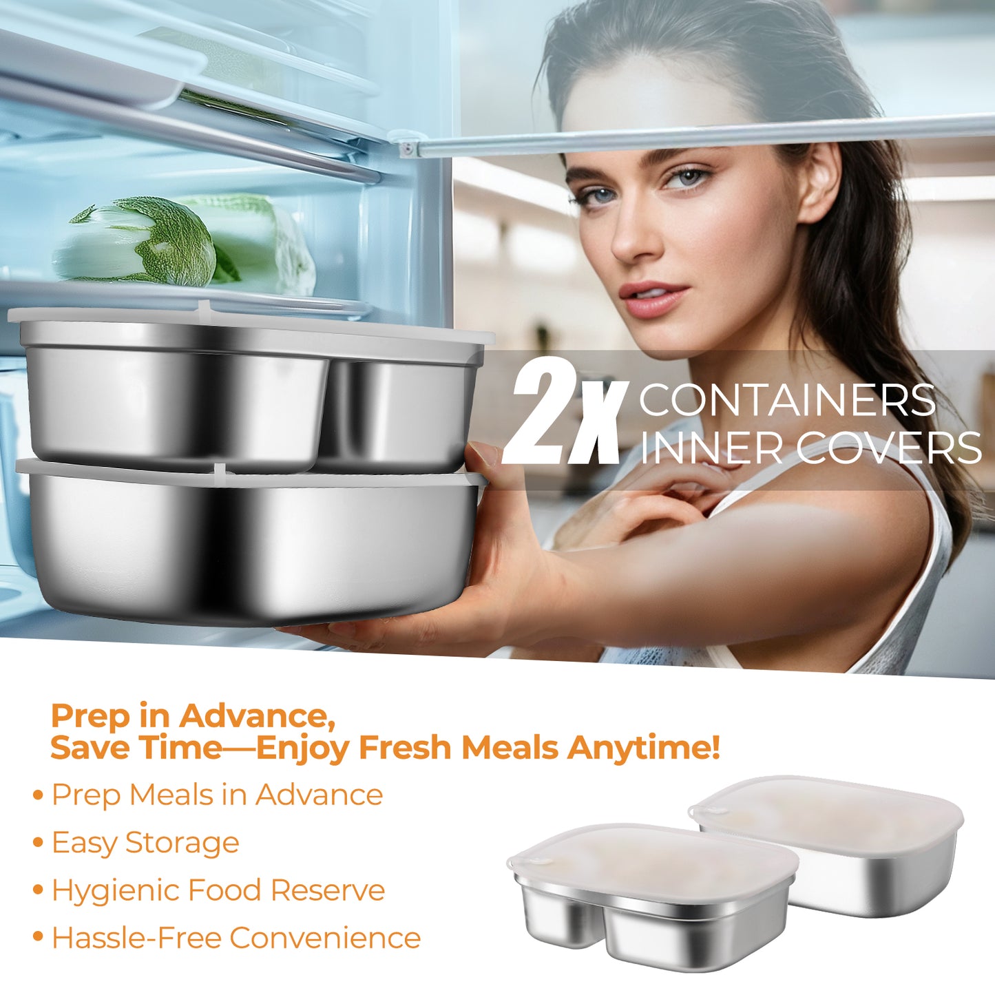 Annie & Mia Design Electric Lunch Box for Adults, 80w 1.5L Dual Container Portable Food WarmerHeated Lunch Box, Home/Car/Office/Truck Use, Lonchera Eléctrica Portátil (black, 1.5L Dual Container)