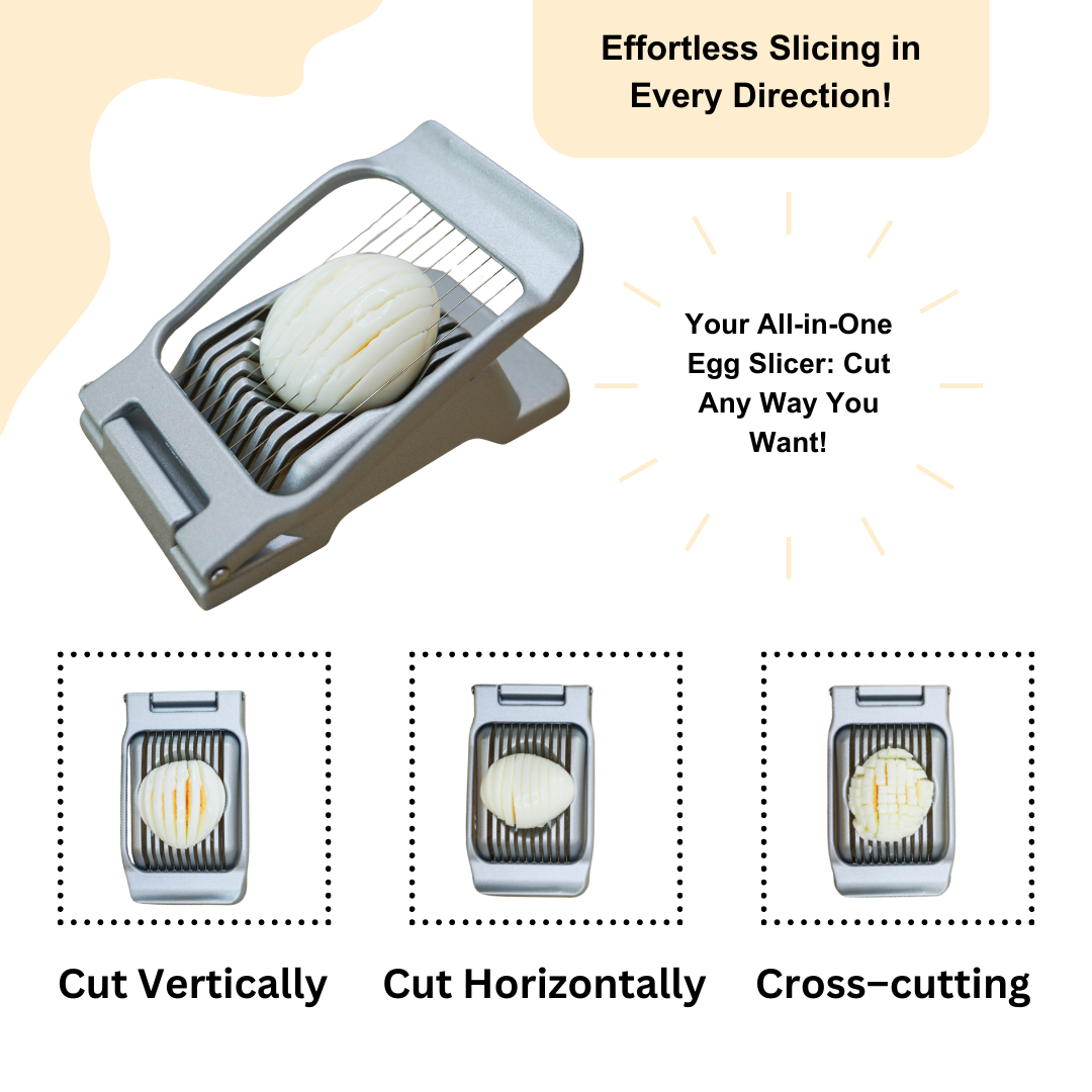 Egg Slicer, Stainless Steel Wires Dishwasher Safe Aluminum Alloy Heavy Duty Multipurpose Cutter For Hard Boiled Eggs or Strawberry,