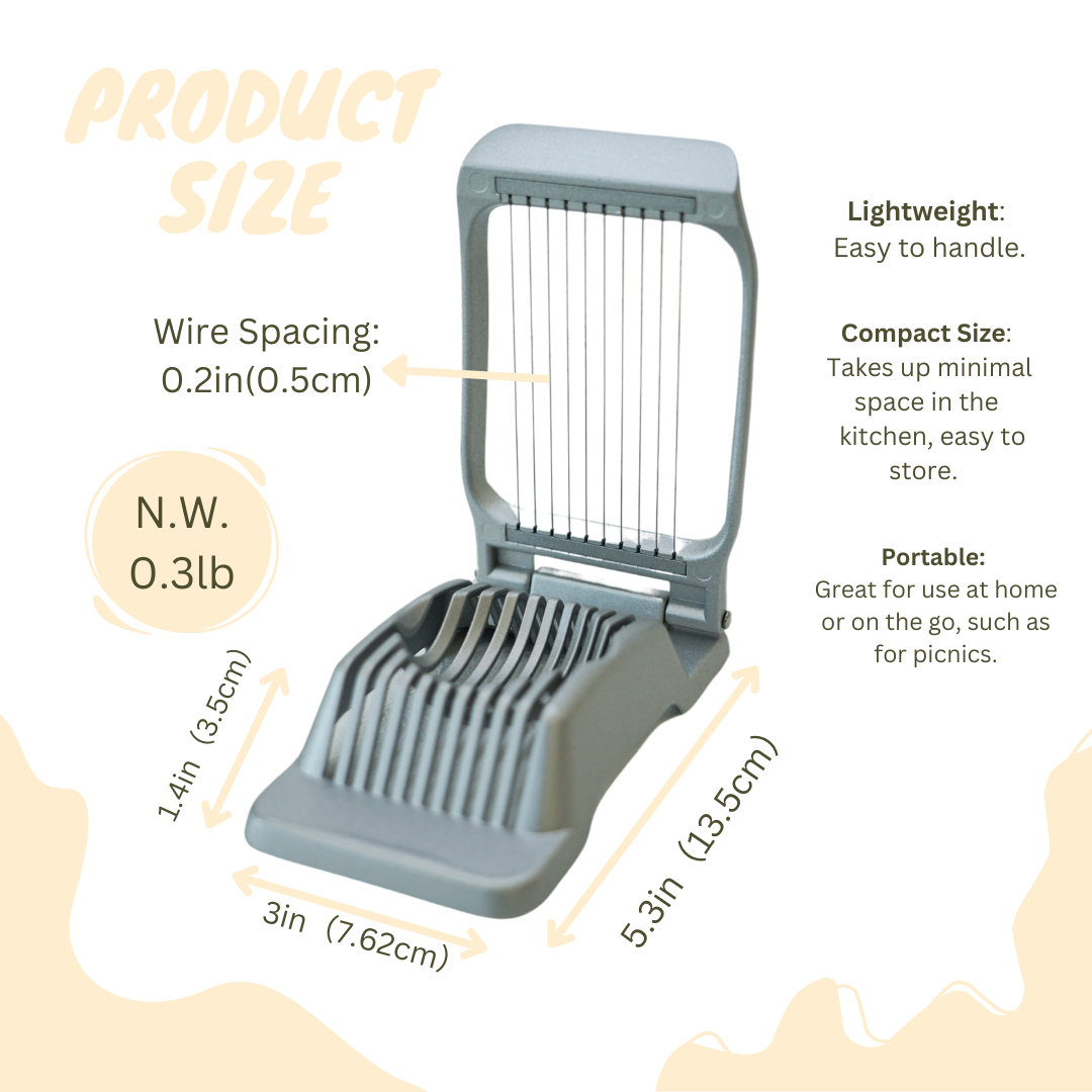 Egg Slicer, Stainless Steel Wires Dishwasher Safe Aluminum Alloy Heavy Duty Multipurpose Cutter For Hard Boiled Eggs or Strawberry,