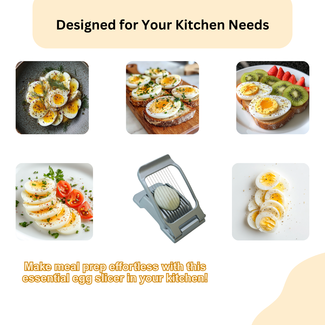 Egg Slicer, Stainless Steel Wires Dishwasher Safe Aluminum Alloy Heavy Duty Multipurpose Cutter For Hard Boiled Eggs or Strawberry,
