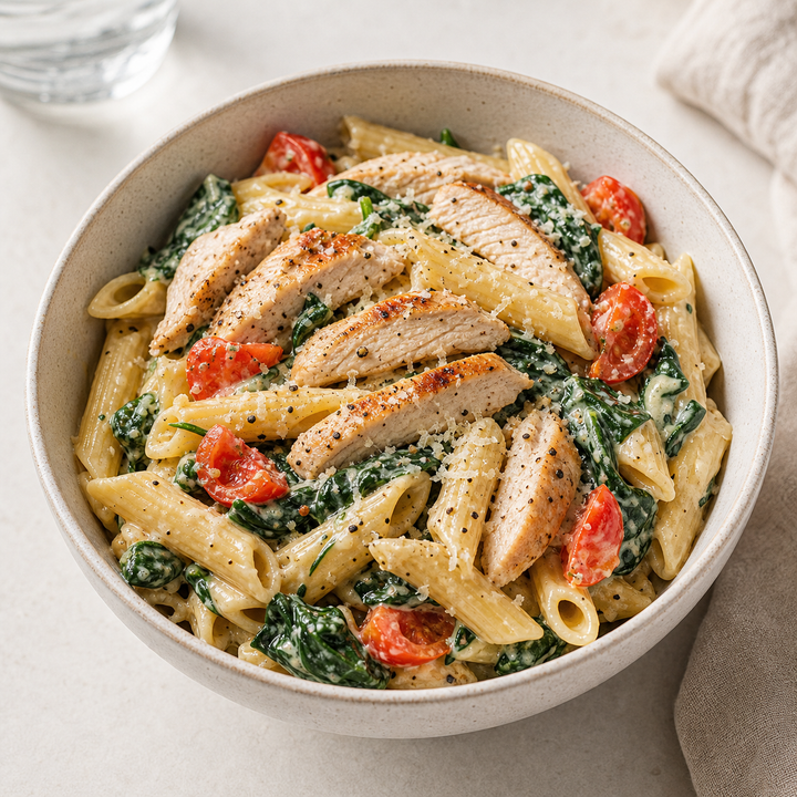 Creamy Chicken Spinach Pasta