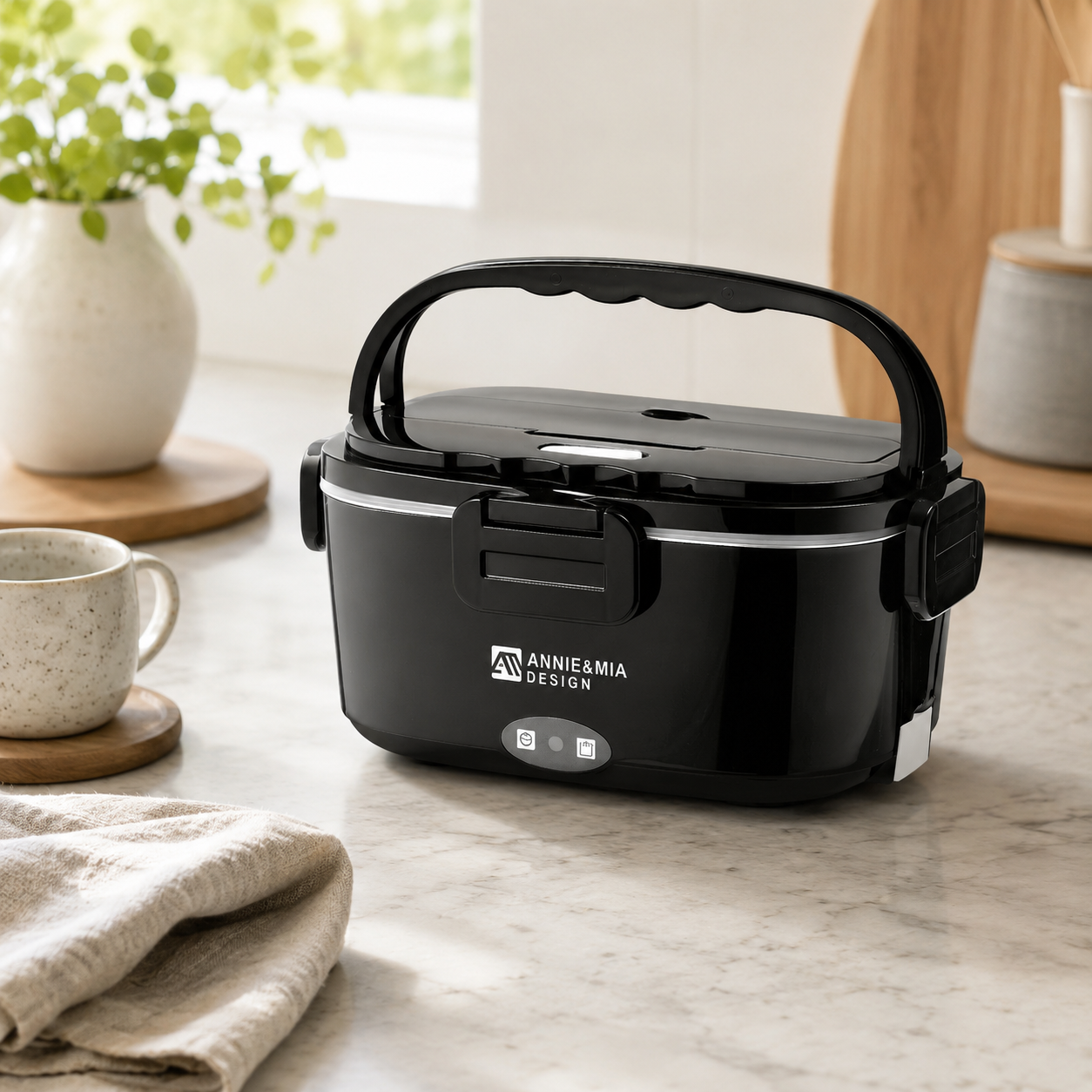Annie & Mia Design 1.5L Electric Lunch Box — Dual Containers