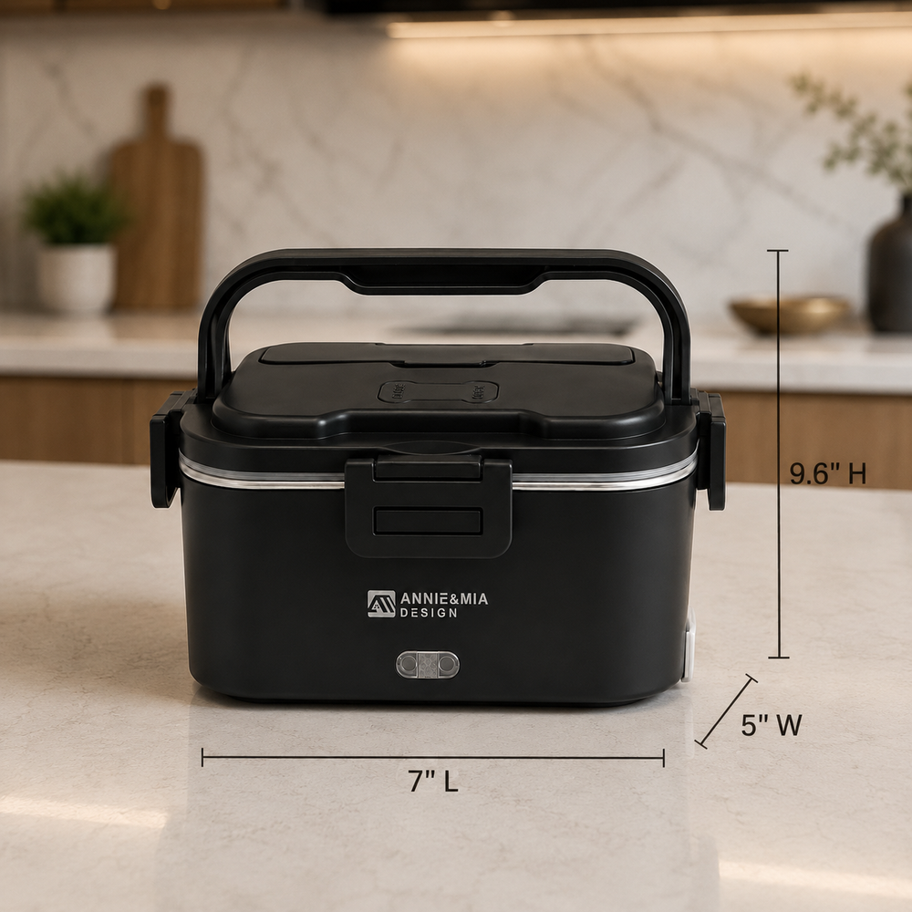 Annie & Mia Design 1.8L Electric Lunch Box (Black)