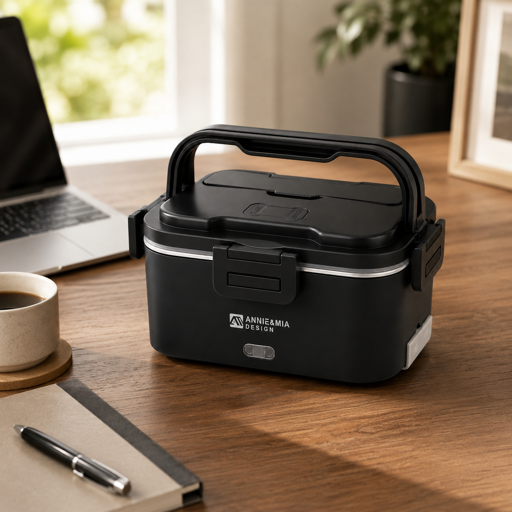 Annie & Mia Design 1.8L Electric Lunch Box (Black)