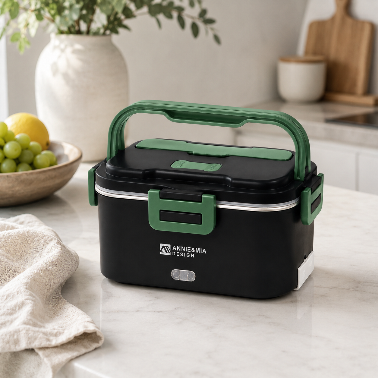 Annie & Mia Design 1.8L Electric Lunch Box (Green)