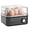 Annie & Mia Design electric egg cooker with fingerprint-resistant stainless steel body and transparent lid