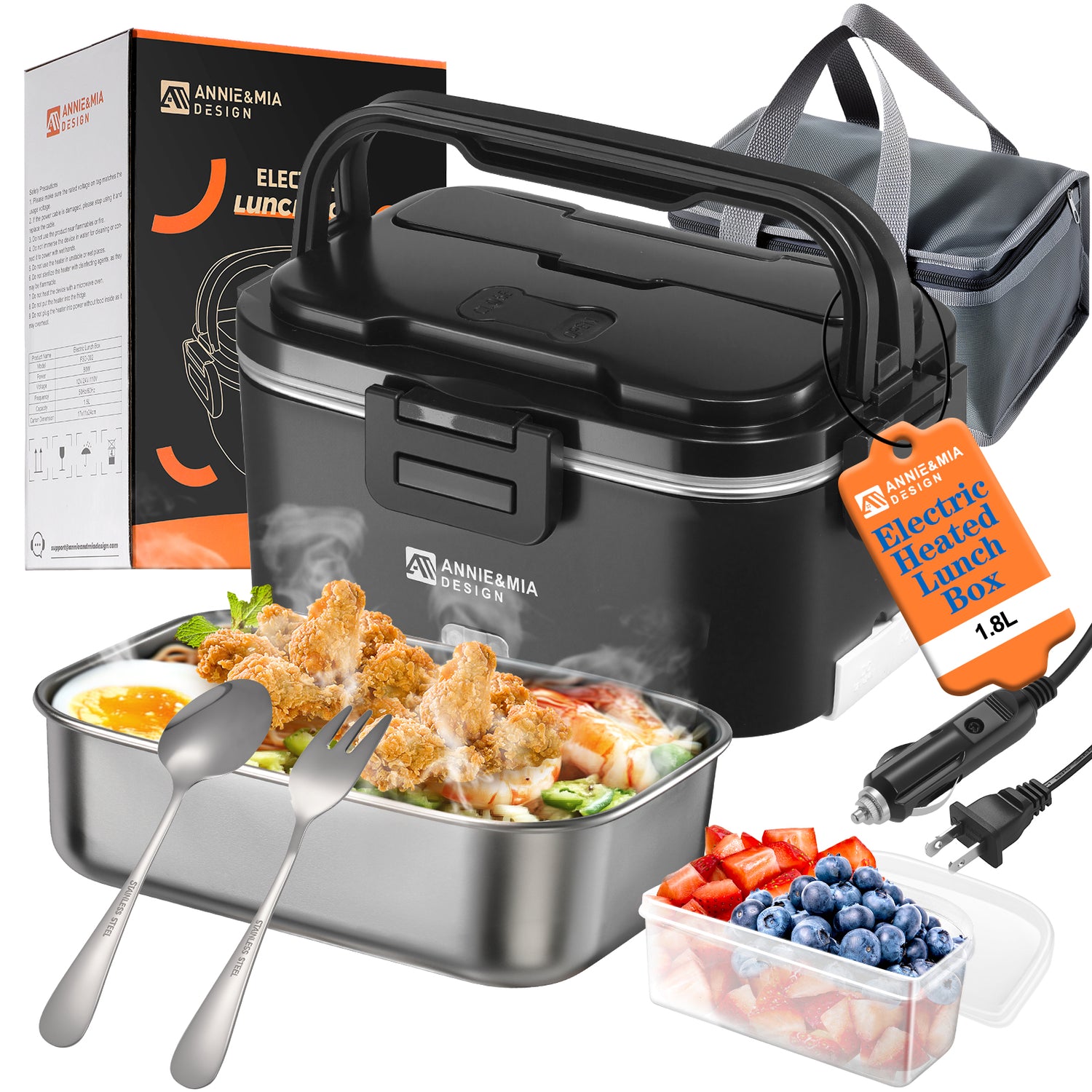 Annie & Mia Design 1.8L Electric Lunch Box