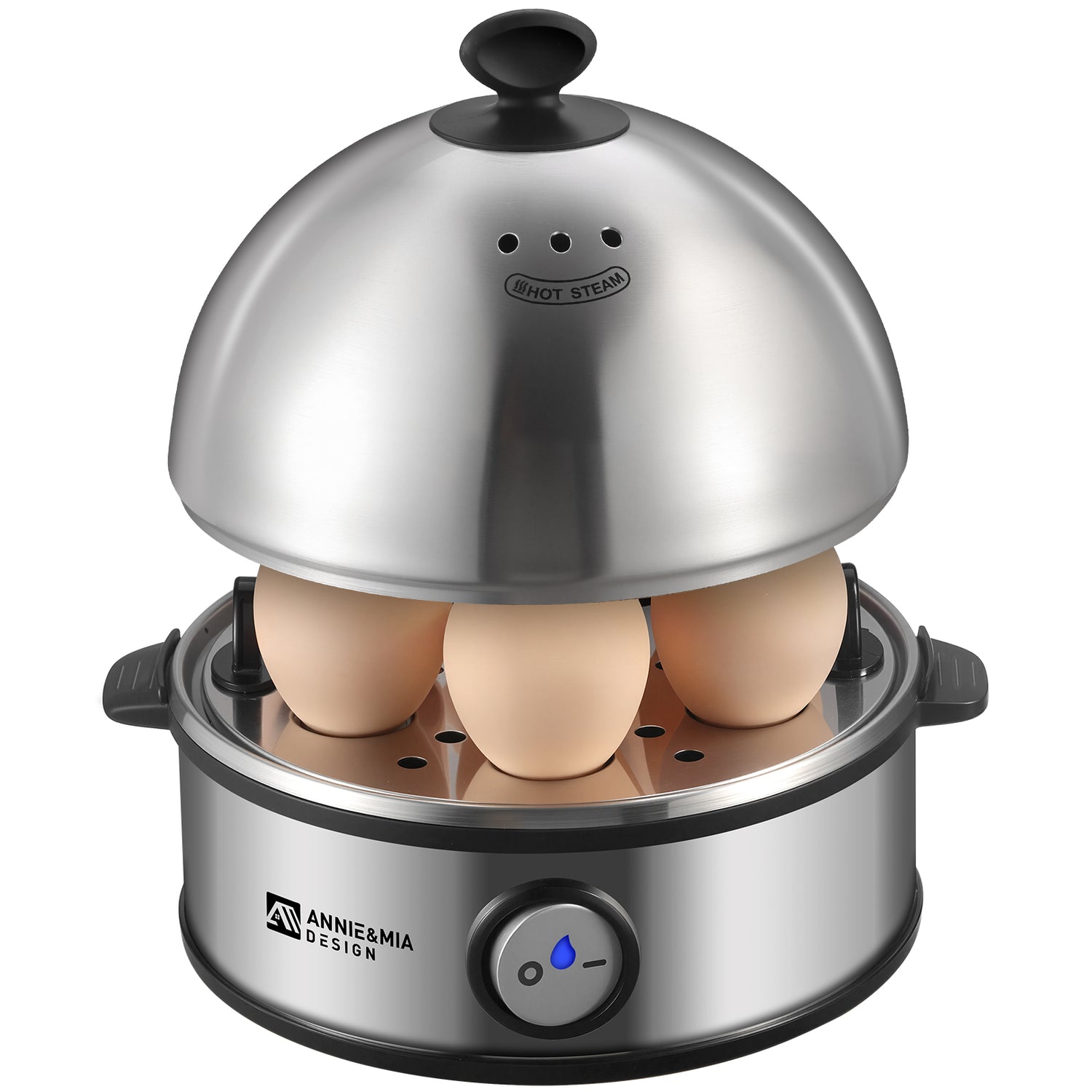 Annie & Mia Design Stainless Steel Electric Egg Cooker