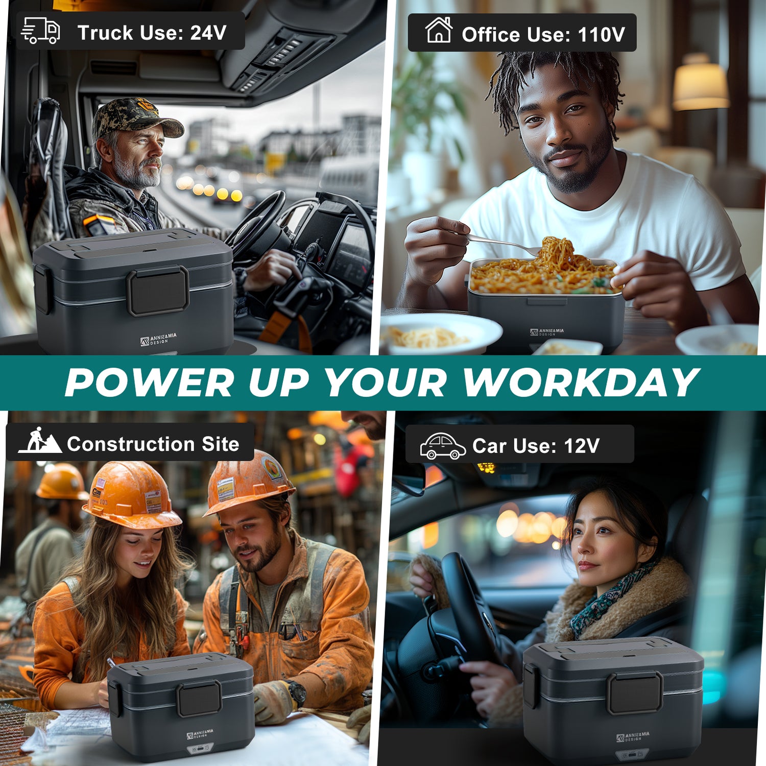 Annie & Mia Design 3.5L Electric Lunch Box(Urban Alloy)