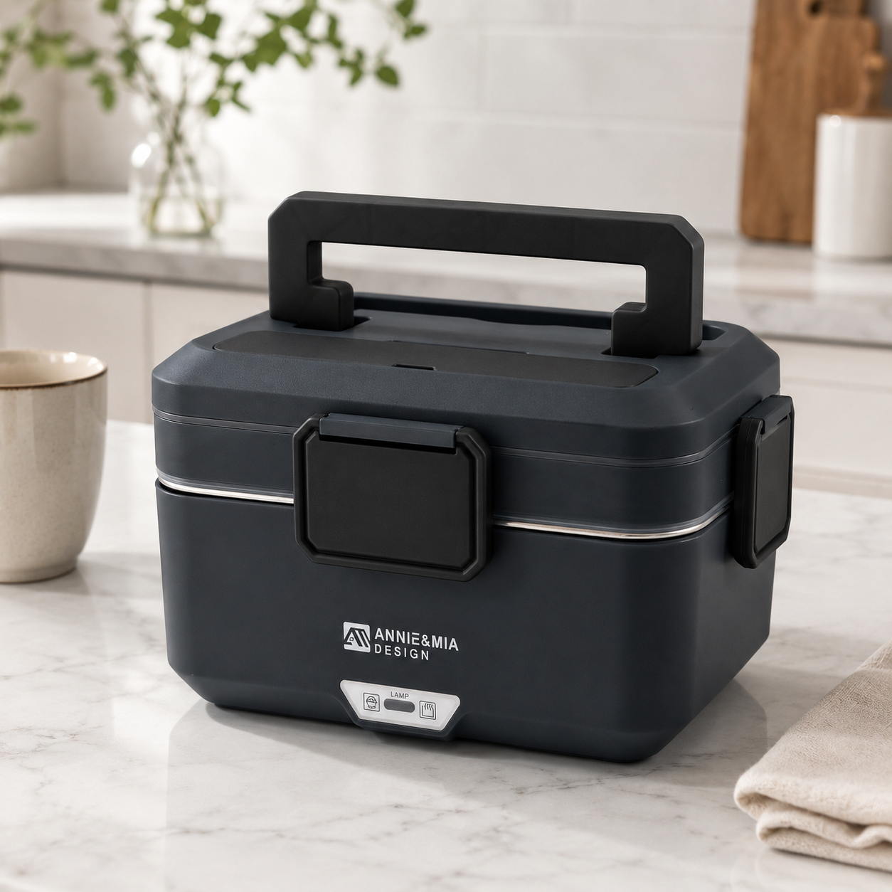 Annie & Mia Design 3.5L Electric Lunch Box(Urban Alloy)