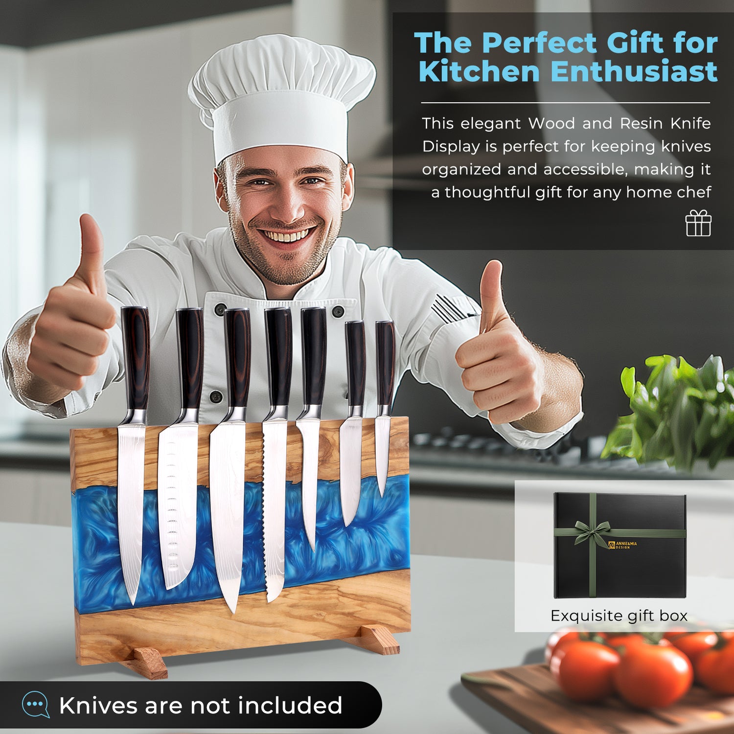 Annie & Mia Design Epoxy Resin Magnetic Knife