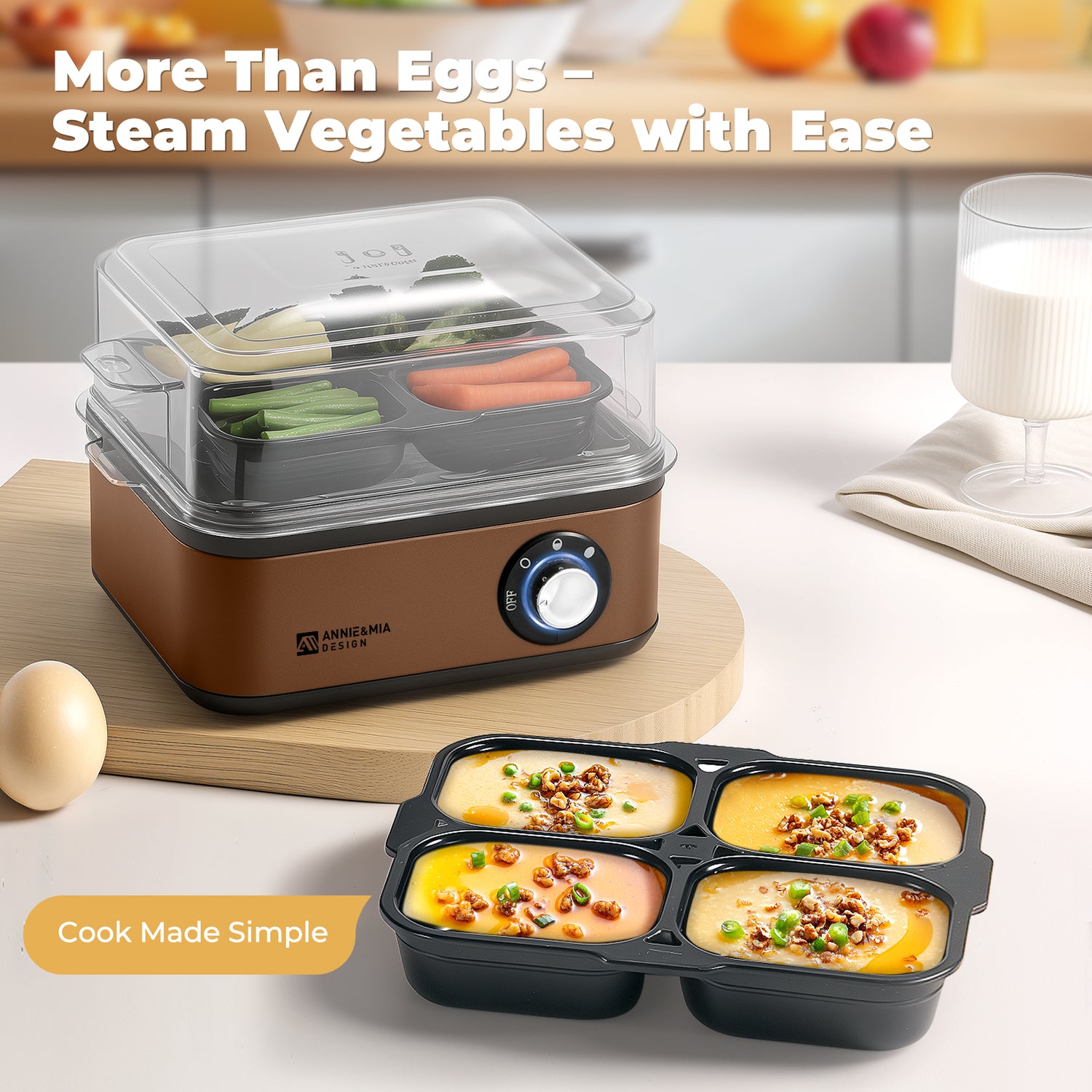 Annie & Mia Design Electric Egg Cooker (Gold)