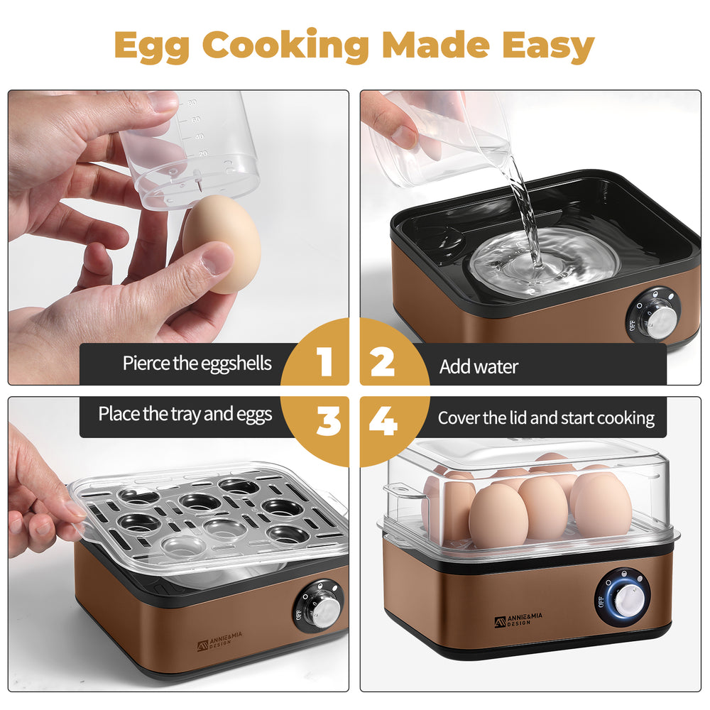 Annie & Mia Design Electric Egg Cooker - Gold