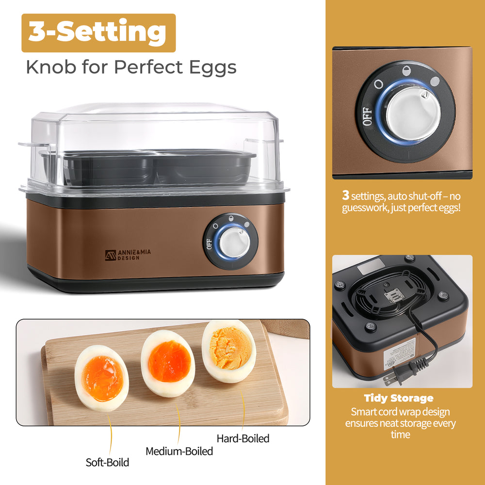 Annie & Mia Design Electric Egg Cooker - Gold