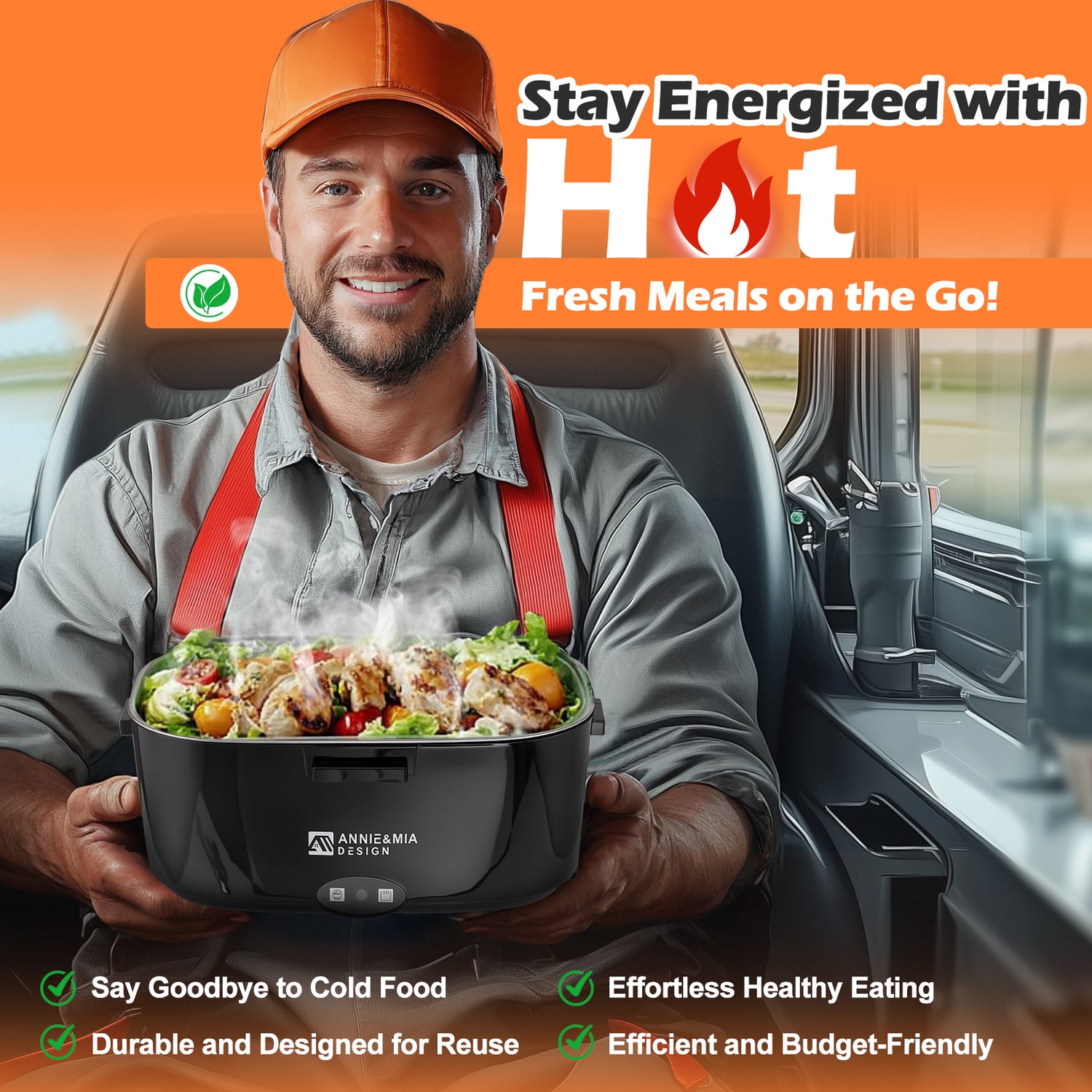 Annie & Mia Design 1.5L Electric Lunch Box