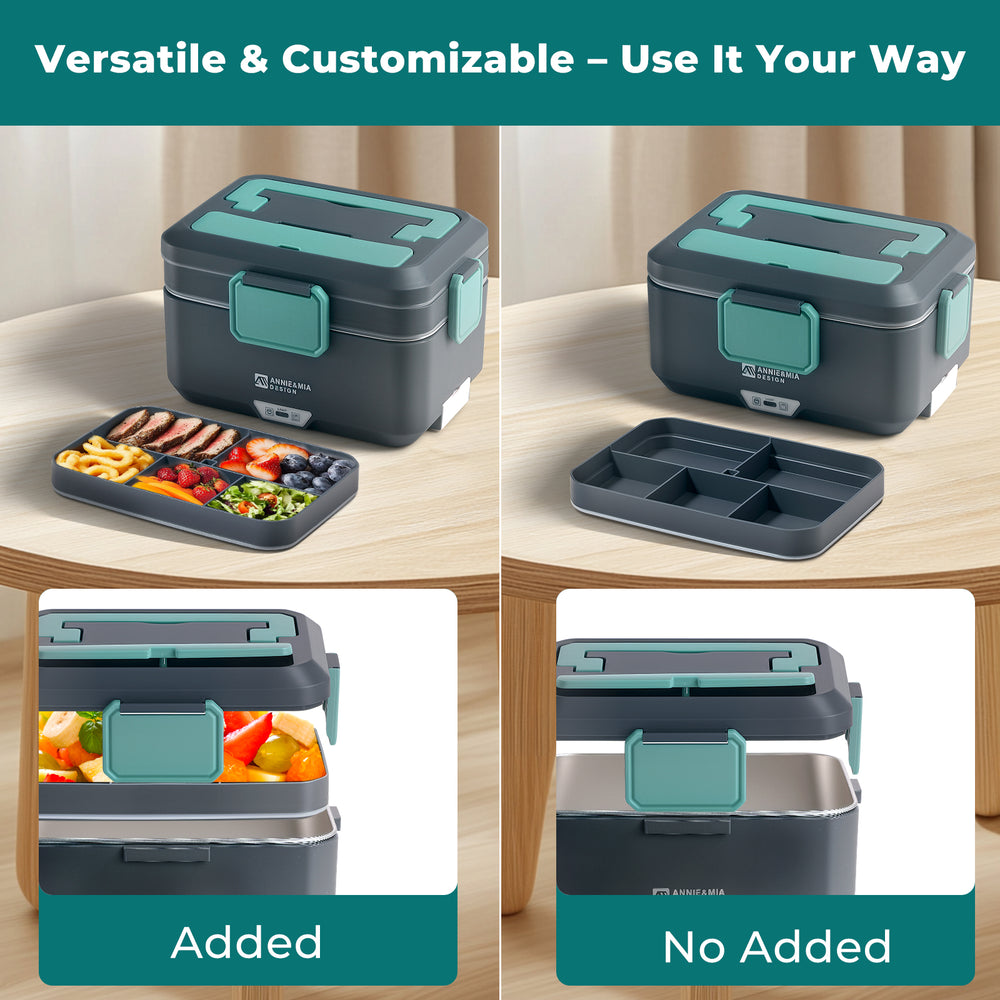 Annie & Mia Design 3.5L Electric Lunch Box - Forest Slate