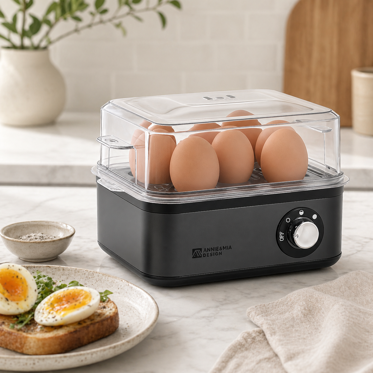 Annie & Mia Design Electric Egg Cooker 8 Egg Capacity