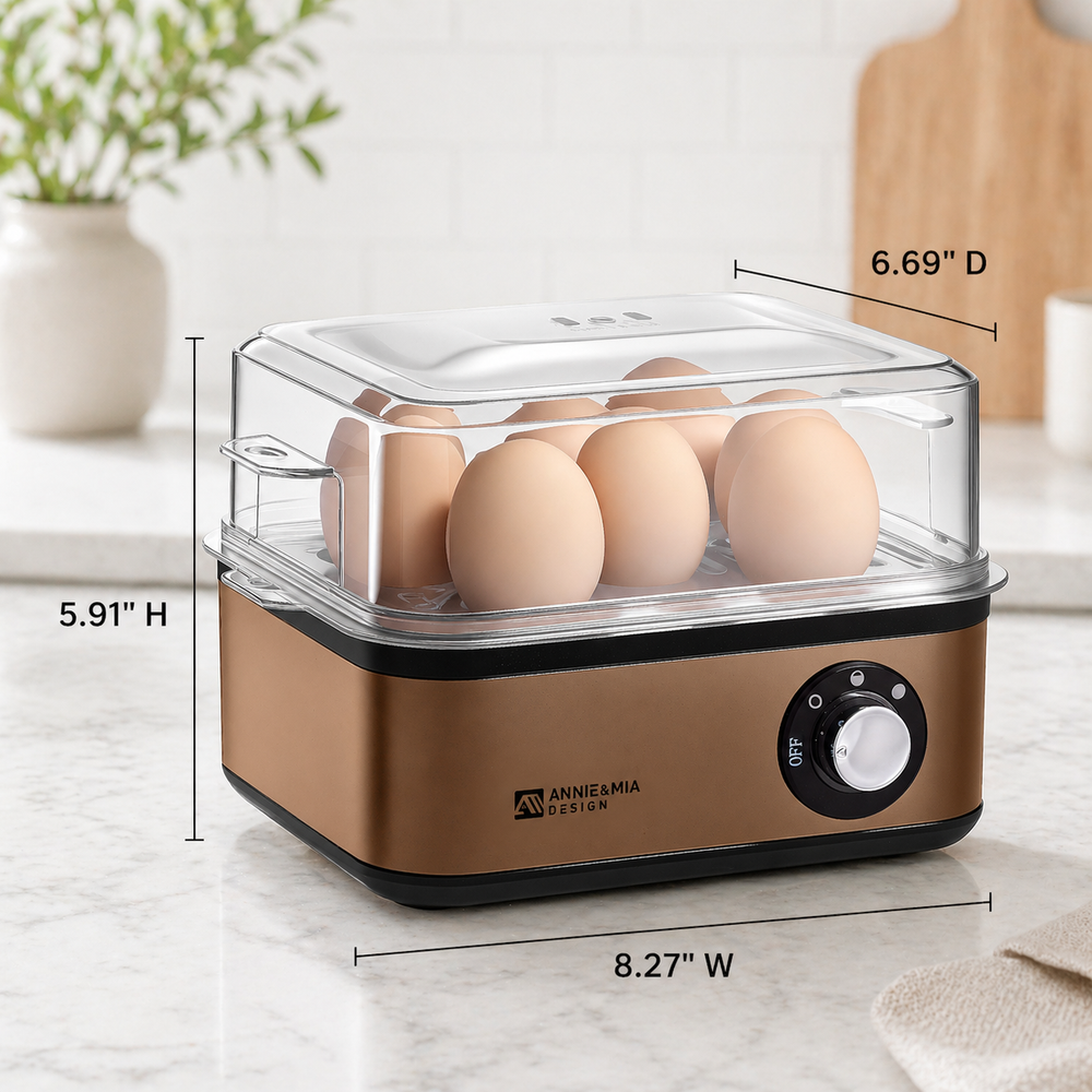 Annie & Mia Design Electric Egg Cooker - Gold