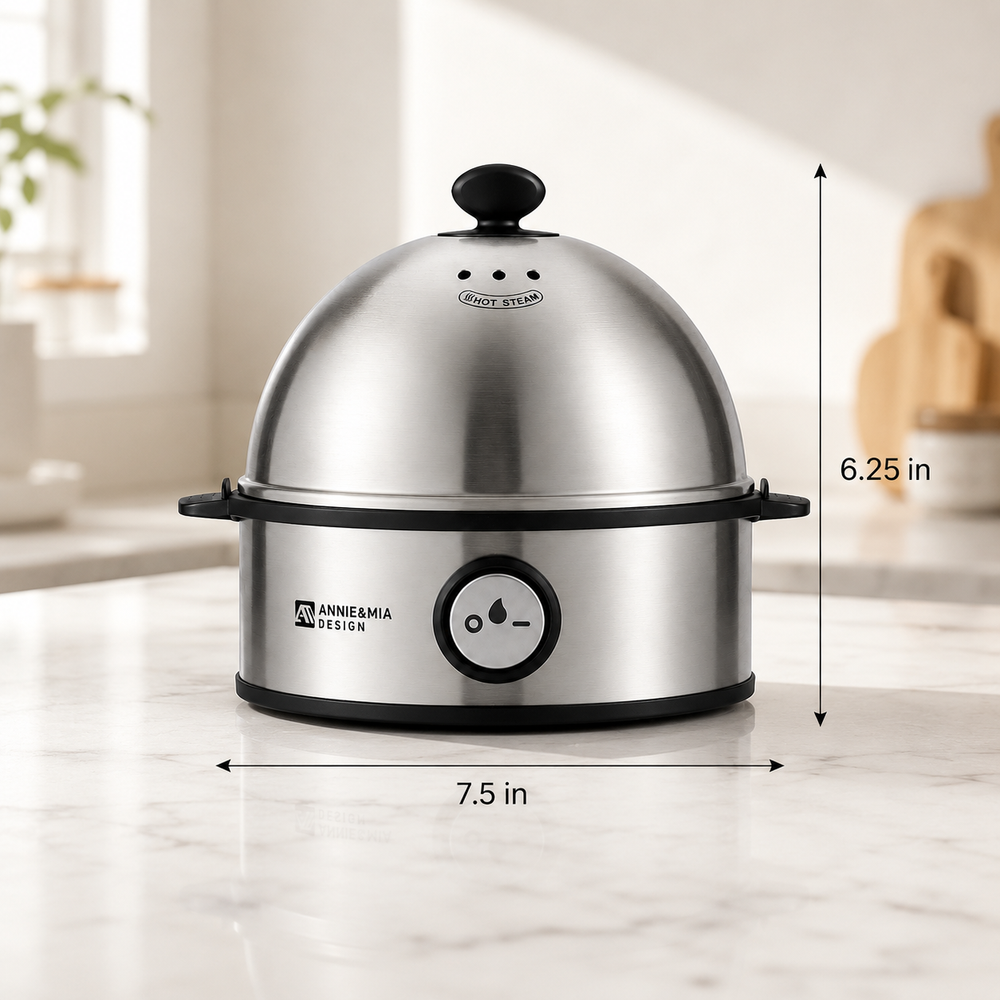 Annie & Mia Design Stainless Steel Electric Egg Cooker
