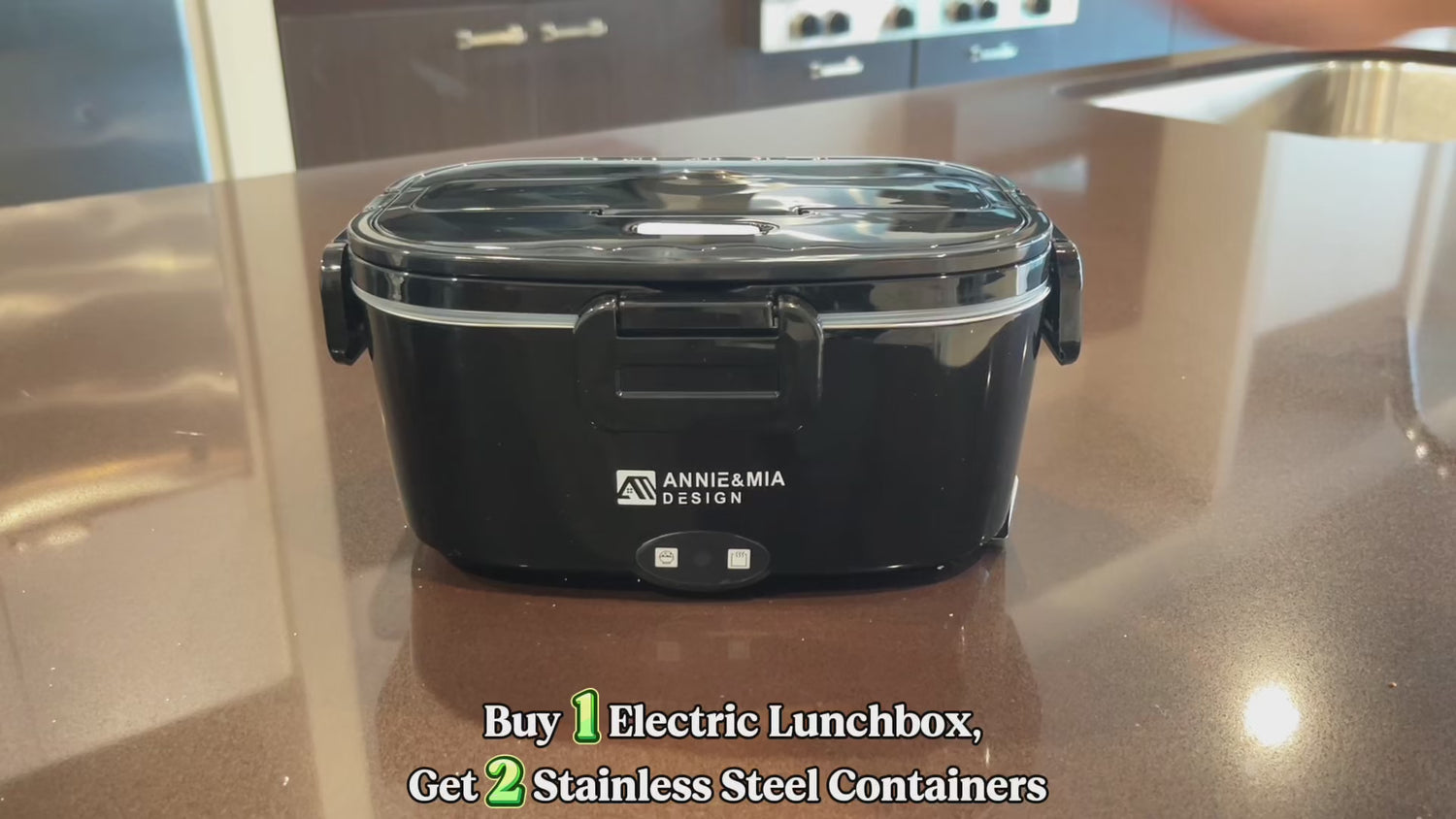 Annie & Mia Design 1.5L Electric Lunch Box — Dual Containers